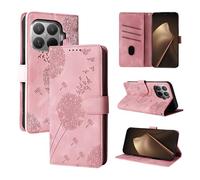 Rostsant Funda Xiaomi 15T Pro 5G Diente de león Carcasa de Cuero PU Billetera Magnético Funda del Libro con Ranuras para Tarjetas para Xiaomi 15T Pro 5G Oro Rosa