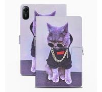Rostsant Funda Xiaomi Redmi Pad 2 11 Pulgadas PU Caso de Cuero Funda Tipo Cartera Carcasa para Xiaomi Redmi Pad 2 11 Pulgadas Gato Genial
