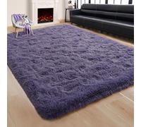 Rostyle - Alfombra para niños y adolescentes, muy suave, para decorar el hogar, 6 pies x 2,7 m, color gris y morado