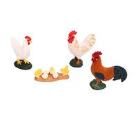 Rosvola 4 Piezas de Juguetes Realistas de Animales de Pollo de Granja para el Desarrollo de la Educación Temprana, Figuras de Vinilo Vívidamente Detalladas, Adecuadas para Niños Mayores de 3 Años
