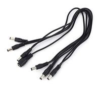 Rosvola Adaptador de Fuente de Alimentación en Cadena para Guitarra Eléctrica, para Pedales de 1 a 6 Efectos, Cable de Conexión de Goma y Metal Duradero, Negro, 1 Unidad