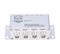 Rosvola Balun de Vídeo de 4 Canales para Cámaras HD, Transmisor de par Trenzado de Alta Definición para Vigilancia CCTV, Construcción de Metal, 1 Paquete