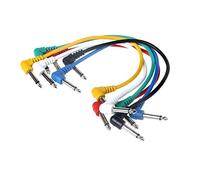 Rosvola Cable de Conexión de Guitarra de 6 Uds, Paquete de Cables Multicolores, Cable de Guitarra con Conectores de 1/4 Pulgadas, Ideal para Vincular Pedales de Efectos, 11,8 Pulgadas