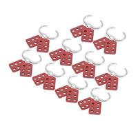 Rosvola Candado de Seguridad con Cerrojo de Bloqueo, 10 Uds., Rojo, con 6 Orificios para Energía Eléctrica Química Industrial, Aluminio de 38mm/1,5 Pulgadas