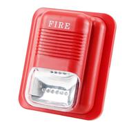Rosvola DC12V/24V de Alerta de Sirena Estroboscópica de Alarma contra Incendios con Sonido y Luz para Seguridad 134x115x48 Mm Rojo