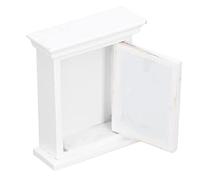 Rosvola Gabinete con Espejo Blanco para Casa de Muñecas, Muebles con Espejo en Miniatura, Mejora el Realismo, para Casa de Muñecas 1:12, Plástico, 2.8x2.4x0.8in