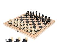 Rosvola Juego de Backgammon de Ajedrez y Damas de Madera 3 en 1 para Entretenimiento Familiar, Juego de Mesa Plegable Portátil, Artesanía Exquisita, para Mayores de 3 Años (M)