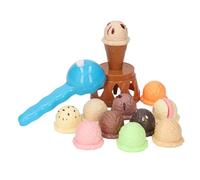 Rosvola Juego de Cono de Helado, Comida Colorida para Niños, Desarrolla Habilidades Motoras para Edades de 2 a 4 Años, Plástico Duradero, 12 Helados