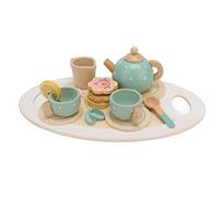 Rosvola Juego de té de Madera para Niños, Desarrollo de Habilidades de Juego Imaginativo, de 14 Piezas para Niños Pequeños y Niñas Pequeñas