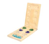 Rosvola Juego Plegable de Piedra Africana, Divertido Rompecabezas Educativo para la Interacción Entre e Hijos, Madera de 48 Piezas de Piedra (Grande)