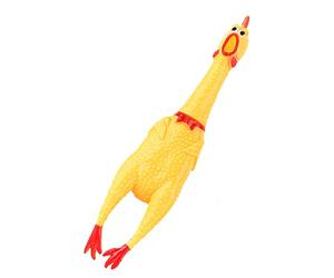 Rosvola Juguete de Pollo Gritando, Divertido Alivio del Estrés, Sonido de Chirrido, Juguete de Goma para Niños y Adultos, Amarillo, 29 Cm (M)