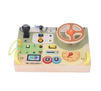 Rosvola Juguete de Volante de Madera para el Desarrollo de la Educación Temprana, Tablero de Actividad Sensorial LED Brillante para Niños Pequeños, Material de Tilo, 1 Unidad