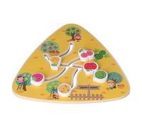 Rosvola Juguetes de Laberinto de Madera para Niños - Juego de Mesa de Actividades de Rompecabezas de Aprendizaje Temprano - Construcción de Madera Maciza 23,2 X 22 X 2,3 Cm (Juego de Mover Frutas)
