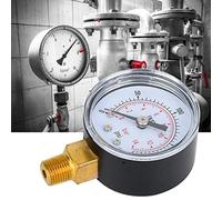 Rosvola Manómetro Mecánico Conexión Inferior BSPT de 1/8 Pulgadas para Medición Precisa de Aire, Aceite, Agua, Cuerpo de Metal Duradero y Esfera Transparente, Ideal para Profesionales de Plomería y