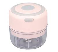Rosvola Mini Picadora Eléctrica de Ajo, Recargable por USB, 100ml, para Preparación Rápida de Alimentos, Triturador de Acero Inoxidable (PINK)