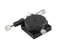Rosvola Plataforma Giratoria Manual R38 con Rodamiento de Precisión y Ajuste Fino para Medición Experimental óptica, Aleación de Aluminio Duradera, 38 Mm X 20 Mm