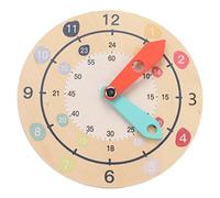 Rosvola Reloj de Aprendizaje para Niños, Reloj Educativo de Madera de 3 Capas, Promueve el Reconocimiento del Tiempo, Adecuado para Niños y Niñas, Madera Compuesta 15x15cm