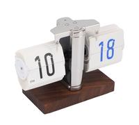 Rosvola Reloj de Calendario con Tapa Automática, Reloj de Escritorio Digital Mecánico, de Escritorio Vintage con Base Segura Que Funciona con Pilas, Ideal para Dormitorio, Oficina, Sala de Estar,
