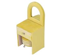 Rosvola Sofá de Casa de Muñecas en Miniatura, Elegante Silla Amarilla Crema, Joyero para Decoración del Hogar (Tocador (7 X 3.1 X 2.6in))