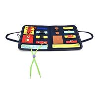 Rosvola Tablero de Actividades Educativo Ligero para Niños Pequeños para Aprender a Vestirse, Juguete Sensorial de Tela de 1 Unidad