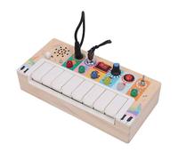 Rosvola Tablero Electrónico de Juguete para Niños Pequeños, Tablero de Piano de Madera Multifuncional para Educación Temprana y Entretenimiento, Madera de Haya Duradera, Tamaño Compacto