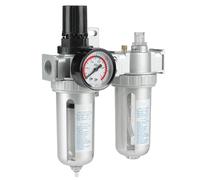 Rosvola Trampa de Agua para Compresor de Aire de 1/2", Filtro Regulador de Compresor de Aire con Manómetros, Separador de Agua de Aceite Comprimido, Ideal para Herramientas Neumáticas
