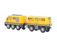 Rosvola Tren Locomotora a Pilas con Potente Sonido y Luces para Niños y Niñas - 2 Unidades (Tren de tracción Amarillo)