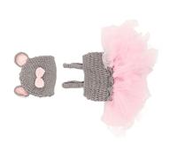 Rosvola Vestido de Fotografía para Niña Recién Nacida, Bonito Traje de Tul de Punto Suave para Niñas Recién Nacidas de Más de 3 Meses, 1 Sombrero