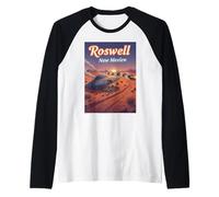Roswell New Mexico OVNI Crash in The Desert Alien Souvenir Camiseta Manga Raglan
