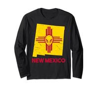 Roswell, Nuevo México Bandera Espacio Aliens Zia NM Souvenir Manga Larga