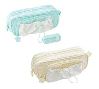 Rosy Posy Pencil Case, 2025 New RosyPosy Kawaii Pencil Case, PencilCase Big Capacity, Large Capacity Drawstring Multi-Pocket Design, Waterproof, Soft (Green+Yellow)