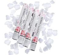 RosyFate Cañon de Confeti Blanco Petalos 40cm - 4 Tubos para Bodas, Cumpleaños, Baby Showers, Navidad, Fiestas, Carnavales