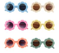RosyFate Gafas de Sol Niño, 6 Piezas Gafas de Sol Con Forma de Flor, Gafas de Sol Infantiles, Regalo de Cumpleaños para Niños, Actividades de Verano, Playas, Fiestas, Anti-UV