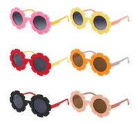 RosyFate Gafas de Sol para Niños, 6 Piezas Con Forma de Flor, Infantiles, Regalo de Cumpleaños, Actividades de Verano, Playas, Fiestas, Anti-UV (Tipo B)