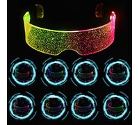 RosyFate Gafas Led, Gafas Futuristas, gafas cyberpunk, Gafas Luminosas Coloridas, gafas fiesta neon, Gafas Luminosas Fiesta, Control dual, Para Festivales, Fiestas, Conciertos En Vivo