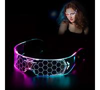 RosyFate Gafas Luminosas Fiesta, Gafas Led Fiesta, Cyberpunk Gafas Futuristas, Multiefectos Como la Luz Constante de Siete Colores, el Cambio de Color Intermitente y el Estallido