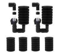 ROSYLEVE Juego de 2 filtros de esponja para acuario de una sola cabeza, filtro de aire para acuario, con 4 esponjas de repuesto para filtrado biológico y mecánico, filtro de esponja para criadores