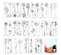 Rosymormor 16 Hojas Tatuajes Temporales Palabras Flores para Mujeres Niñas, Tatuajes Falsos Mariposa Impermeables para Cuerpo, Pegatinas Tatuajes Adultos Coachella Navidad Halloween Festival de Música