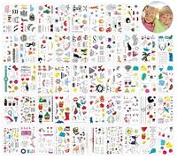 Rosymormor 48 Hojas Tatuajes Temporales para Niñas Niños Adultos, Dibujos Animados Tatuajes Falsos Arte Corporal Cuello Mano Muñeca Regalos Halloween Fiesta Compleaños Festival Halloween Navidad
