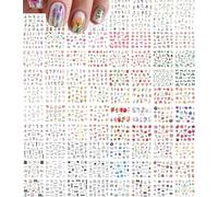 Rosymormor 78 Hojas 3D Pegatinas para Uñas, Calcomanías Uñas Transferencia de Agua Autoadherentes Bricolaje, Mariposas Flores Coloridas Decoración Uñas Festival Maquillajes Halloween Navidad (B)