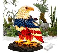 Rot-Weiß-Blaue Sanfte Beleuchtung Heimdekoration - Nachtlicht In Form Einer Adlerstatue Mit Amerikanischer Flagge | Für Schreibtisch Nachttisch Kaminsims Schlafzimmer Bar Und Gedenktag Tischlampe