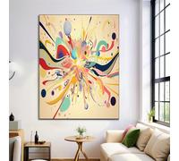 Rotación Curvatura Cuadro Sobre Lienzo para Pared Impresiones de Pintura para Decoración Sala del Hogar, Impresiones Explosión Universo Póster Modular, Sin Marco 70x100cm, Amarillo claro