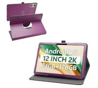Rotación Funda para SVITOO P12/SVITOO P108/FiryMid P108-A116C/Relndoo TAB9/JJGJ TAB9/ECOPAD E50/QDDQ TAB9/HUIHUANG E50/Raemond K90/PYNAREL TAB9/Aobante K90/Rebecco K90 de 12 Pulgadas Tableta,Púrpura