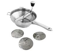 Rotary Food Mill - 3 discos de acero inoxidable | Trituradora ergonómica para compote | Manivela sólida de acero inoxidable | Cocina ideal en casa, preparación de alimentos frescos