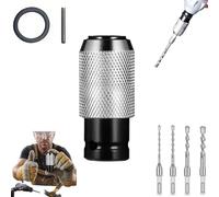 Rotary Hammer Adapter with Impact Drill Bits, Electric Drill Wrench to Hammer Converter, Quick Release Extension Tool Kit for Concrete & Wall (1Pc)