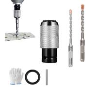 Rotary Hammer Adapter with Impact Drill Bits Set, 2025 Quick-Connect Converter for Electric Wrench, Robust Alloy Steel, 4-Size Bits for Concrete, Wood & Stone,DIY & Professional Drilling Tasks (6pcs)