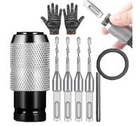 Rotary Hammer Adapter with Impact Drill Bits Set, 4 Sizes Electric Hammer to Drill Converter, Quick Release Adapters Converter Convert Electric to Electrics Hammers Converts(1pcs+4pcs Drill)