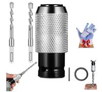 Rotary Hammer Adapter with Impact Drill Bits Set, Air Hammer Socket Adapter Forged From Chrome Vanadium Steel, Converting Impact Wrenches Into Electric Hammers (1set-(10+12)×150mm)