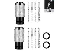 Rotary Hammer Adapter with Impact Drill Bits Set, Electric Drill Converter with Alloy Steel Air Socket Adapter, Quick-Lock Square-Shank Fit, Includes 4 Impact Bits for Drilling Tough Materials