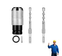 Rotary Hammer Adapter with Impact Drill Bits Set, Electric Hammer to Drill Converter, 4 Sizes for Tough Materials, Boost Your Efficiency (0.6cm&0.8cm Drill)